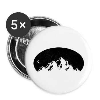 Wanderer Bergdesign - Buttons groß 56 mm (5er Pack) - Weiß - Vorne