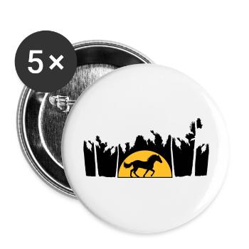Palmen Strand Sonne Pferd - Buttons groß 56 mm (5er Pack) - Weiß - Vorne