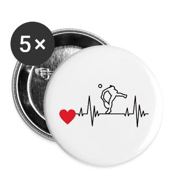 Club de tennis Raquettes de tennis Joueurs de tennis - Lot de 5 grands badges (56 mm) - blanc - Devant