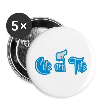 Citation de chats et de tats - Lot de 5 grands badges (56 mm) - blanc - Devant