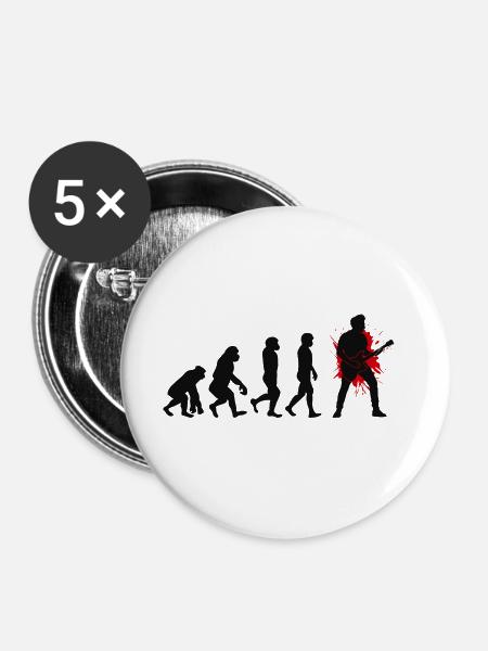 Bassgitarrist Musiker Bassist Evolution - Buttons groß 56 mm (5er Pack) - Weiß