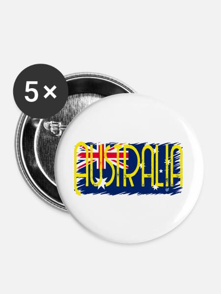 Australien zwei - Buttons groß 56 mm (5er Pack) - Weiß
