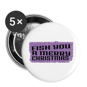 bass fishing comic axolotls birthday beard gang - Buttons groß 56 mm (5er Pack) - Weiß - Vorne