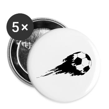 Fußball Soccer - Buttons groß 56 mm (5er Pack) - Weiß - Vorne