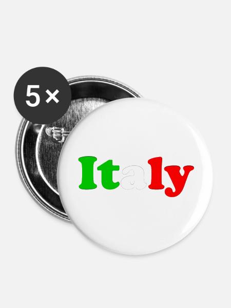 Italy - Buttons groß 56 mm (5er Pack) - Weiß