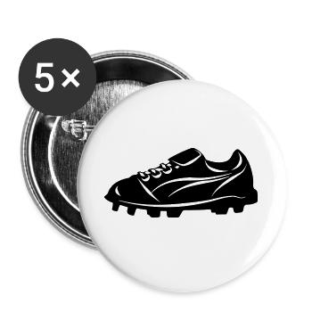 Fußballschuh - Buttons groß 56 mm (5er Pack) - Weiß - Vorne