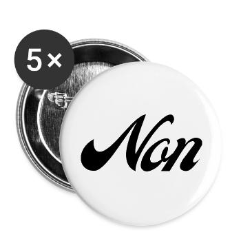 Non idée cadeau - Lot de 5 grands badges (56 mm) - blanc - Devant