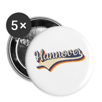 Deutschland Hannover Vintage Retro Typografie - Buttons groß 56 mm (5er Pack) - Weiß - Vorne