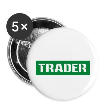 Trading de Bitcoin et d'actions cryptographiques - Lot de 5 grands badges (56 mm) - blanc - Devant