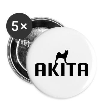 AKITA Hunderasse American Akita Inu Hund Wilsigns - Buttons groß 56 mm (5er Pack) - Weiß - Vorne