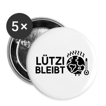 Lützi Bleibt | Lützerath Klimaschutz Design - Buttons groß 56 mm (5er Pack) - Weiß - Vorne