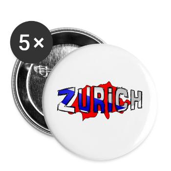 Zürich - Buttons groß 56 mm (5er Pack) - Weiß - Vorne