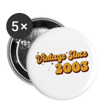 Millésime depuis 2003 20 ans - Groovy 20ème - Lot de 5 grands badges (56 mm) - blanc - Devant