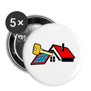 Clé pour la nouvelle clé de couleur or de la peau - Lot de 5 grands badges (56 mm) - blanc - Devant