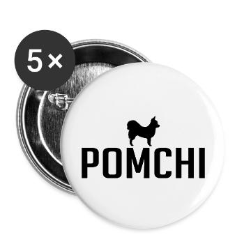 Pomchi Dog races Chiens Wilsigns - Lot de 5 grands badges (56 mm) - blanc - Devant