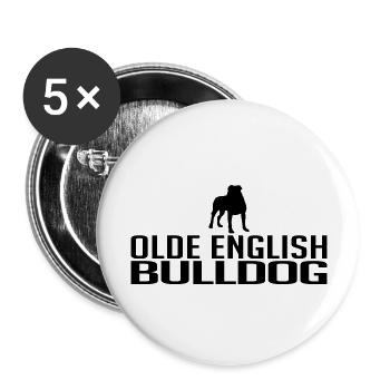 Olde English Bulldog Dog races Chiens Wilsigns - Lot de 5 grands badges (56 mm) - blanc - Devant