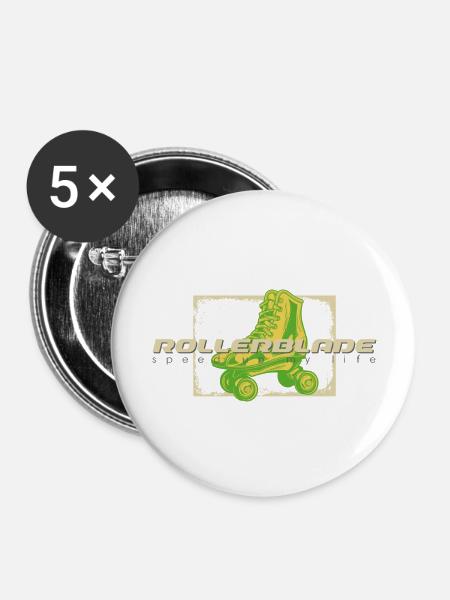 Rollerblade 80er Schuh - Buttons groß 56 mm (5er Pack) - Weiß