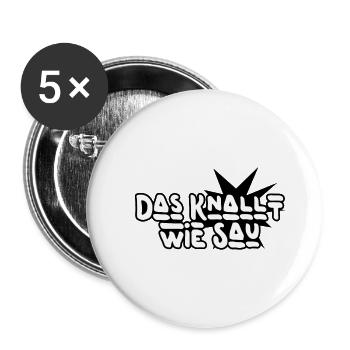 Das knallt - Buttons groß 56 mm (5er Pack) - Weiß - Vorne