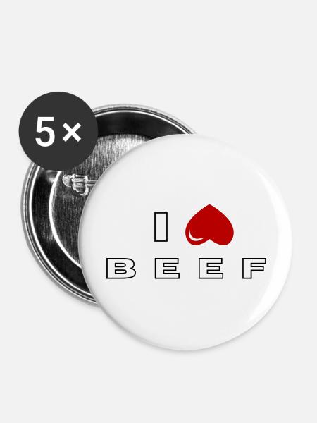 Ich hasse Rindfleisch - Buttons groß 56 mm (5er Pack) - Weiß
