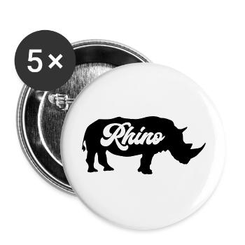Rhinocéros Rhinocéros - Lot de 5 grands badges (56 mm) - blanc - Devant