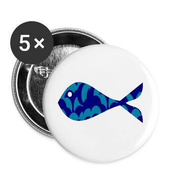 SARDINE. FISH. APRIL FOOL. EASTER. SEA - Buttons large 2.2''/56 mm (5-pack) - white - Front