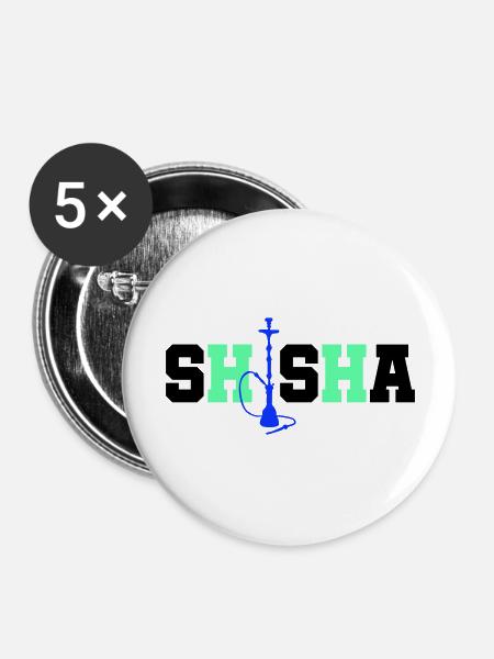 Shisha - Buttons groß 56 mm (5er Pack) - Weiß