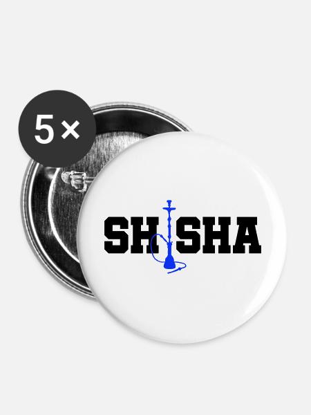 shisha - Buttons groß 56 mm (5er Pack) - Weiß