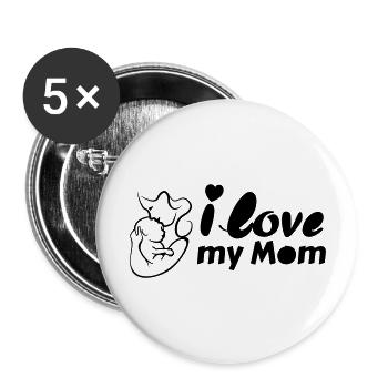 J’aime ma mère v02 - Lot de 5 grands badges (56 mm) - blanc - Devant