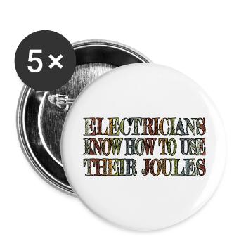electric wire fun quote cool lineman - Buttons large 2.2''/56 mm (5-pack) - white - Front