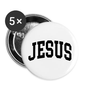 Jesus - Buttons groß 56 mm (5er Pack) - Weiß - Vorne