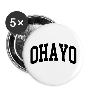Ohayo - Lot de 5 grands badges (56 mm) - blanc - Devant