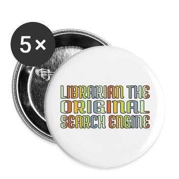 green sayings book keeper shirt fun - Buttons groß 56 mm (5er Pack) - Weiß - Vorne