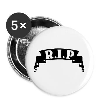 Ribbon RIP banner - Buttons large 2.2''/56 mm (5-pack) - white - Front