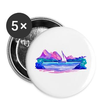 Sailing Sailing Sailing Sailing Sailboat - Buttons large 2.2''/56 mm (5-pack) - white - Front