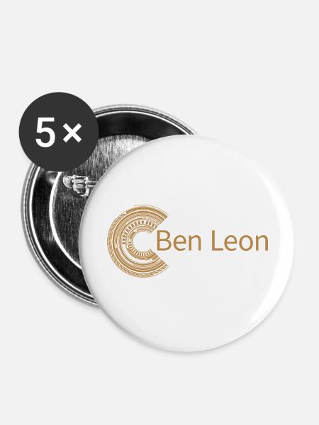 Für Ben Leon - Buttons groß 56 mm (5er Pack) - Weiß