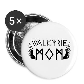 Frau Mythologie Wikingermutter Walküre - Buttons groß 56 mm (5er Pack) - Weiß - Vorne