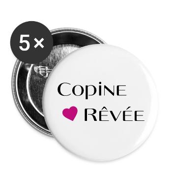 Copine rêvée - Lot de 5 grands badges (56 mm) - blanc - Devant