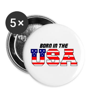 États-Unis nés dans le 3 - Lot de 5 grands badges (56 mm) - blanc - Devant