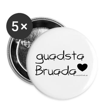 guadsta Bruada - bester Bruder, Dialekt - Buttons groß 56 mm (5er Pack) - Weiß - Vorne