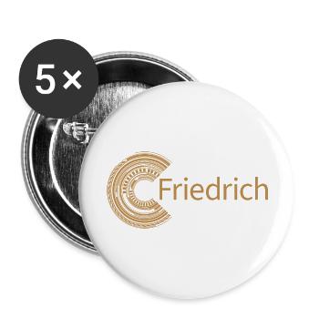 Für Friedrich - Buttons groß 56 mm (5er Pack) - Weiß - Vorne