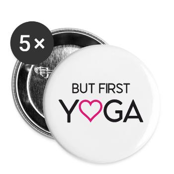 Mais d’abord le yoga - Lot de 5 grands badges (56 mm) - blanc - Devant