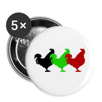 hahn - Buttons groß 56 mm (5er Pack) - Weiß - Vorne