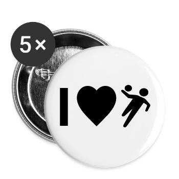 Cool "I Love Handball" design for him and her - Buttons large 2.2''/56 mm (5-pack) - white - Front