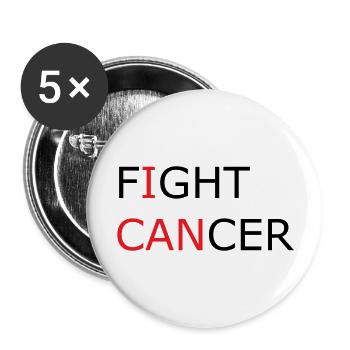 Fight Cancer I CAN - Buttons large 2.2''/56 mm (5-pack) - white - Front