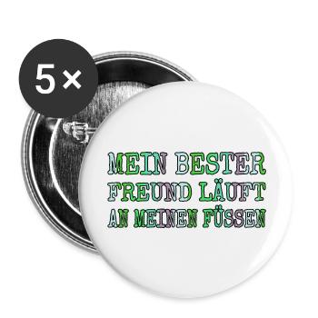 windhund pudel geek bachhund lieblingshund lieben - Buttons groß 56 mm (5er Pack) - Weiß - Vorne