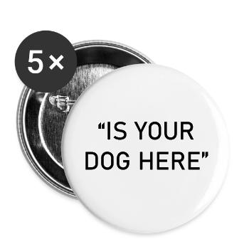 Hund Dog - Buttons large 2.2''/56 mm (5-pack) - white - Front