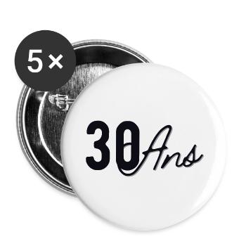 30 Ans - Lot de 5 grands badges (56 mm) - blanc - Devant