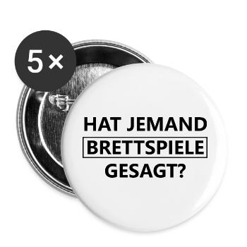 boardgame chess backgammon game night - Buttons groß 56 mm (5er Pack) - Weiß - Vorne