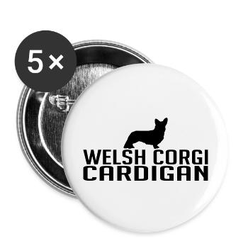 Welsh Corgi Cardigan Races de chiens Chiens Wilsigns - Lot de 5 grands badges (56 mm) - blanc - Devant