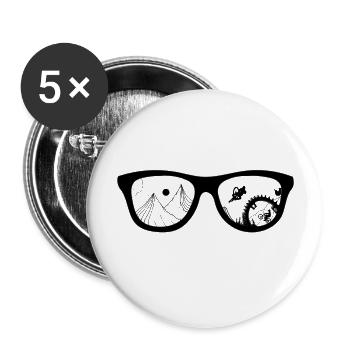 Montagnes et vélos 🚴 - Lot de 5 grands badges (56 mm) - blanc - Devant